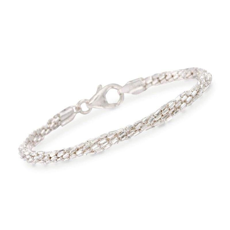 Italian Sterling Silver Multi-Strand Bracelet image number 4
