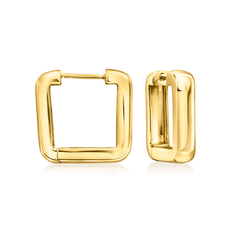 18kt Gold Vermeil Square Hoop Earrings. 5/8" image number 0
