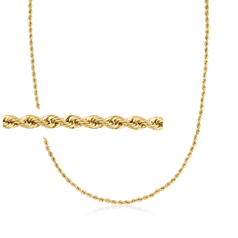 Italian 1.5mm 18kt Yellow Gold Rope-Chain Necklace image number 0