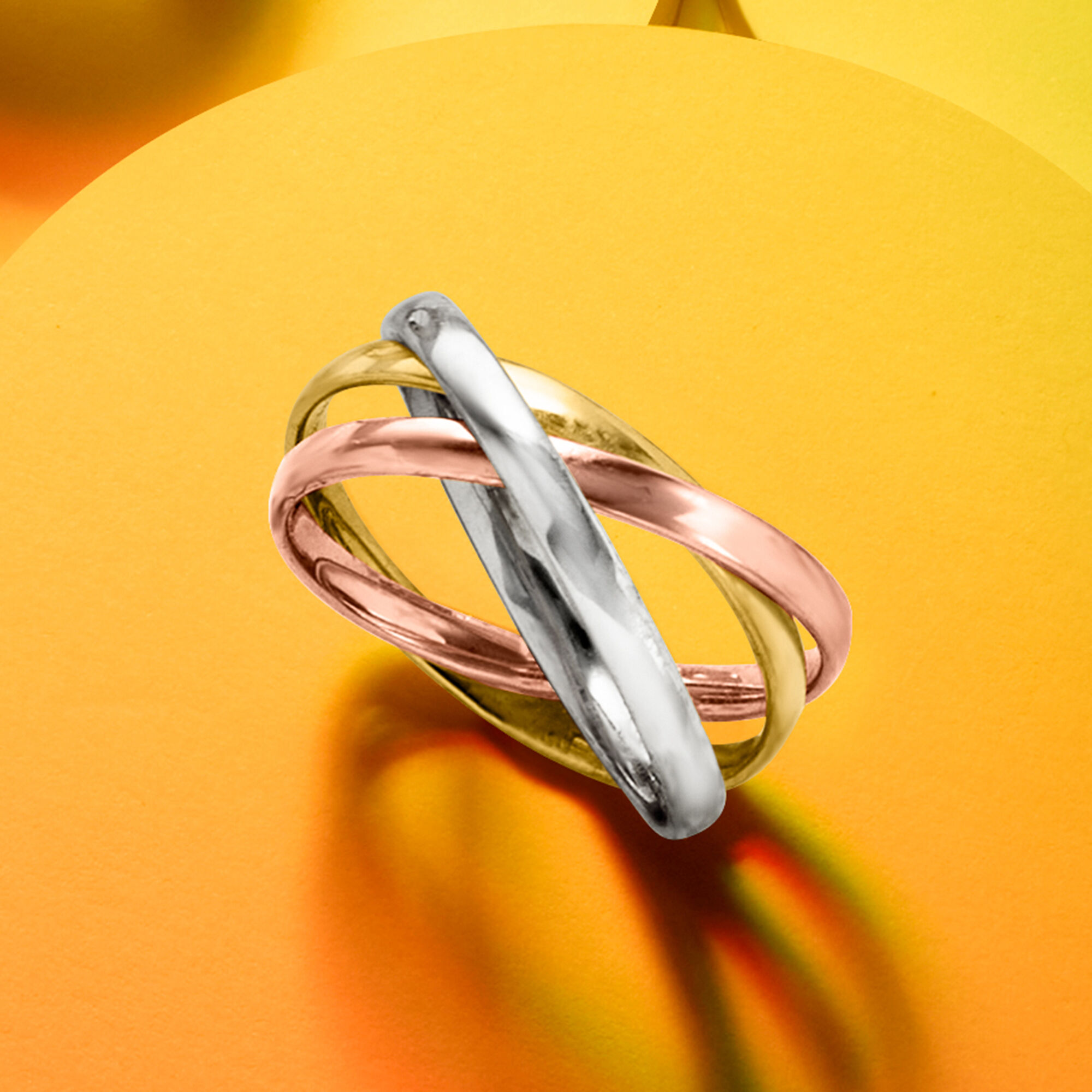 Tri gold rolling ring on sale