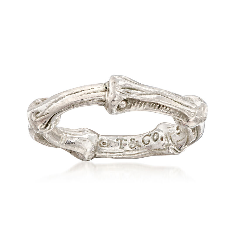 C. 1996 Vintage Tiffany Jewelry Sterling Silver Bamboo Ring image number 0