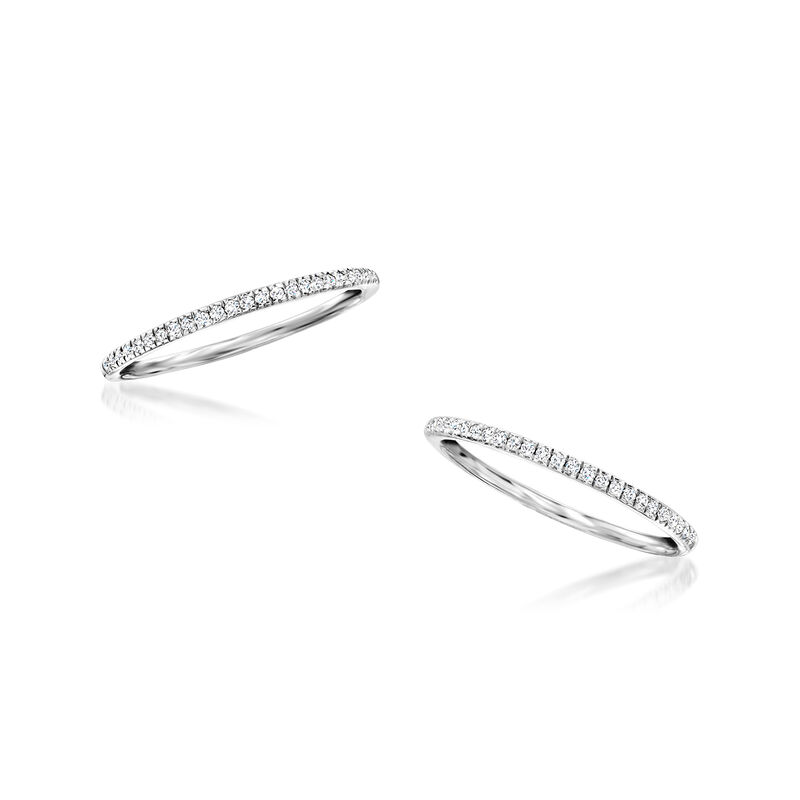 .20 ct. t.w. Diamond Jewelry Set: Two Stackable Rings in Sterling Silver image number 3
