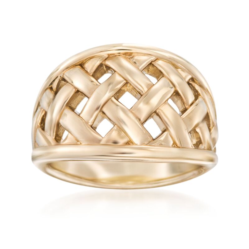 14kt Yellow Gold Open Basketweave Ring image number 0