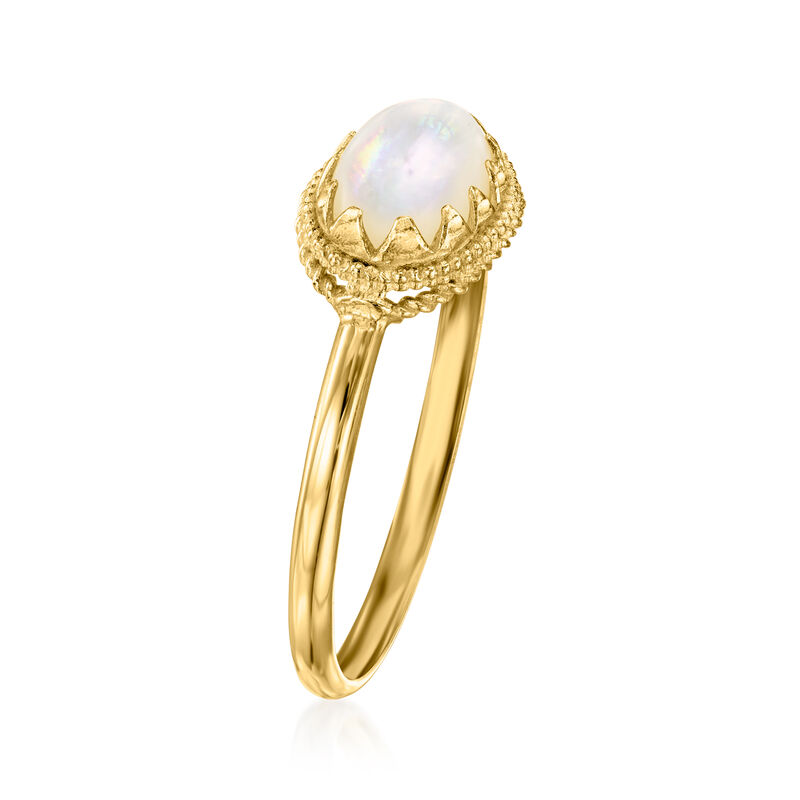 Italian Mother-of-Pearl Milgrain Ring in 14kt Yellow Gold image number 2