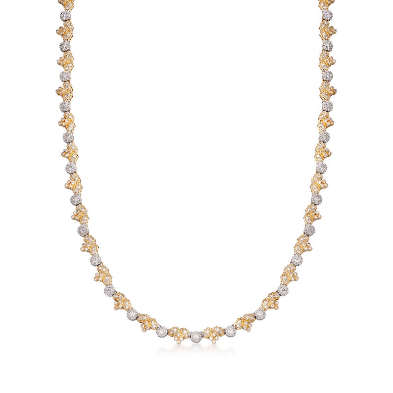 C. 1990 Vintage 4.00 ct. t.w. Diamond Cluster Necklace image number 0