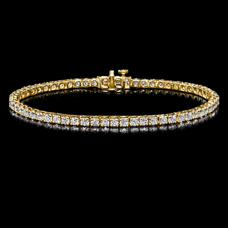 4.00 ct. t.w. Lab-Grown Diamond Tennis Bracelet in 18kt Gold Over Sterling image number 2