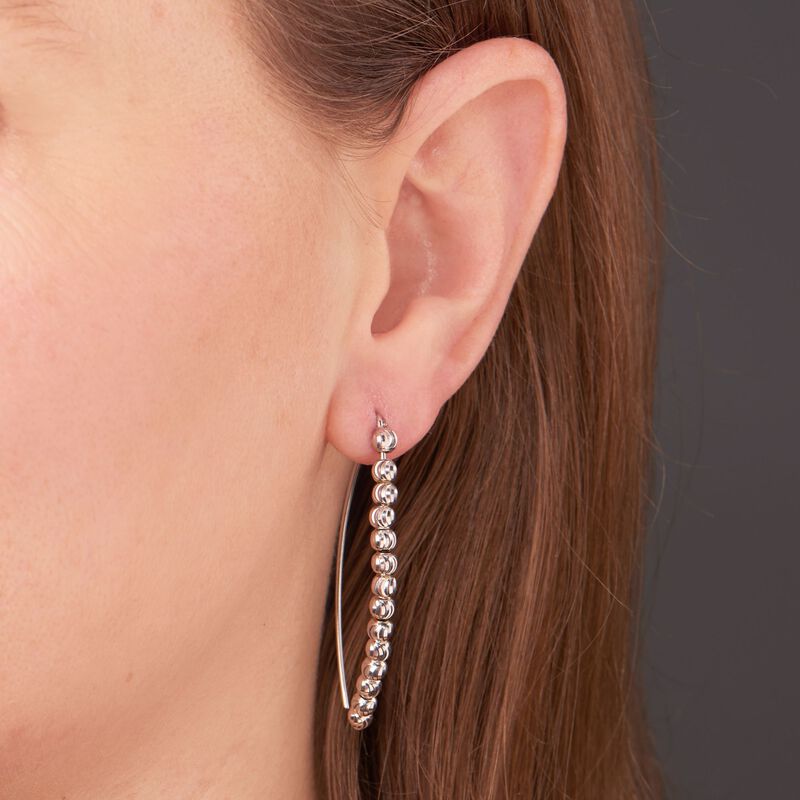 Italian Sterling Silver Beaded Earrings image number 3