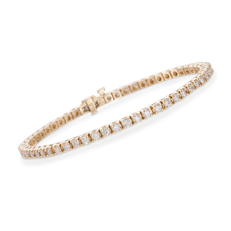 3.00 ct. t.w. Diamond Tennis Bracelet in 14kt Yellow Gold. 7&quot; image number 0