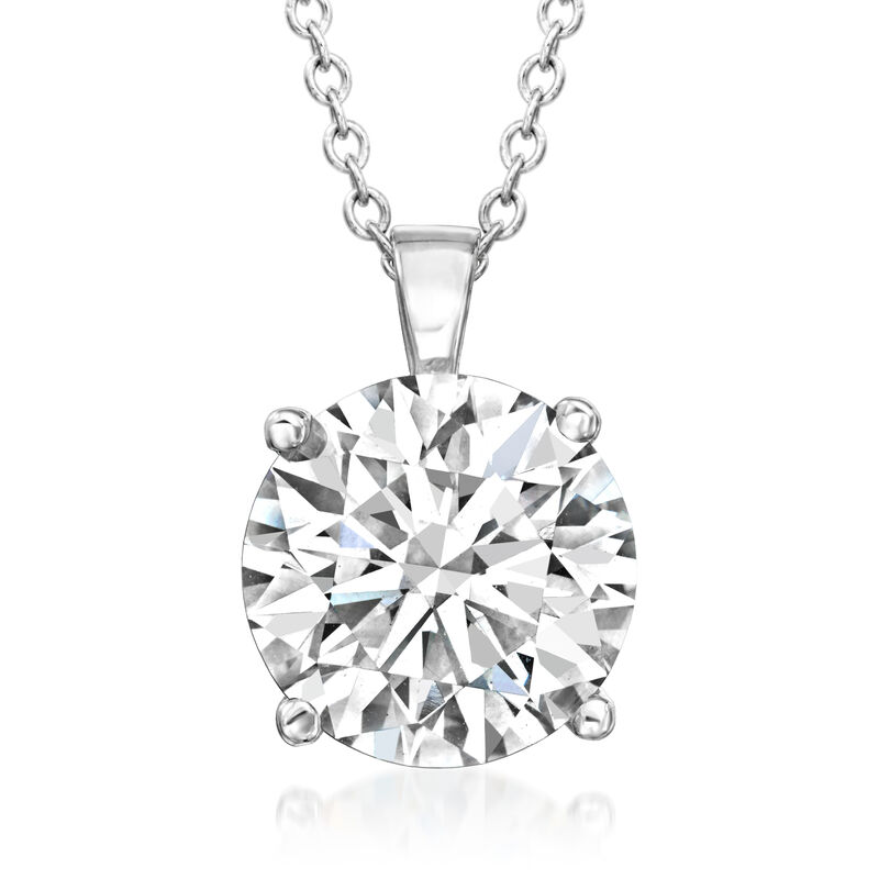 4.00 Carat Lab-Grown Diamond Solitaire Necklace in 14kt White Gold image number 0
