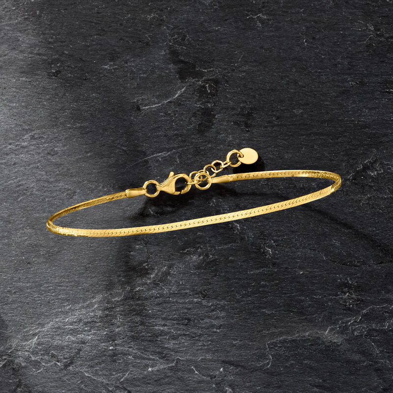 Italian 1.6mm 18kt Gold Vermeil Herringbone Bracelet image number 2