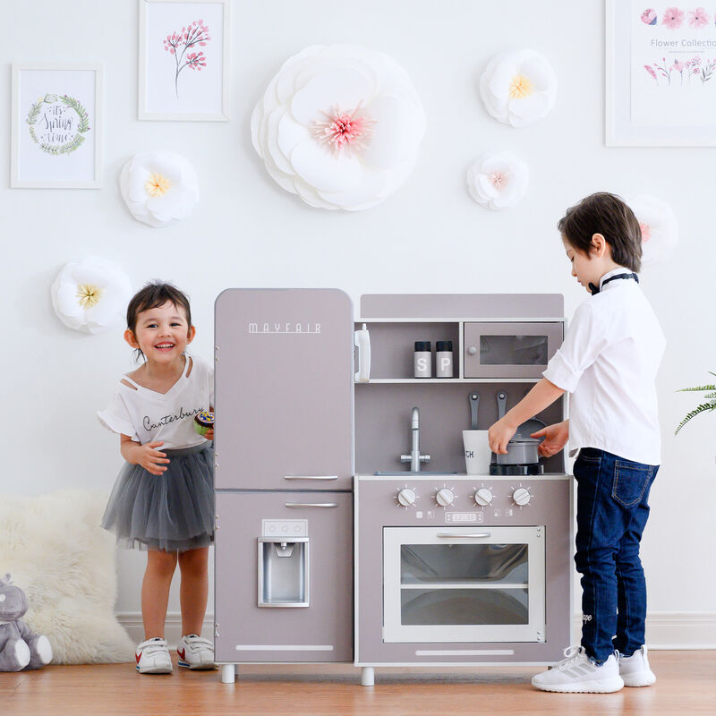 Teamson Kids &quot;Little Chef&quot; Mayfair Retro Play Kitchen in Grey image number 1