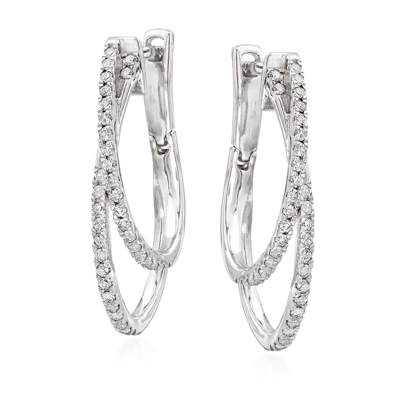 .50 ct. t.w. Diamond Double-Hoop Earrings in Sterling Silver image number 0