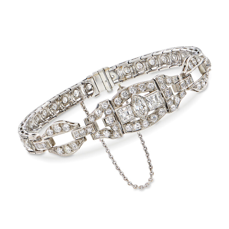 C. 1960 Vintage 3.70 ct. t.w. Diamond Bracelet in Platinum image number 0