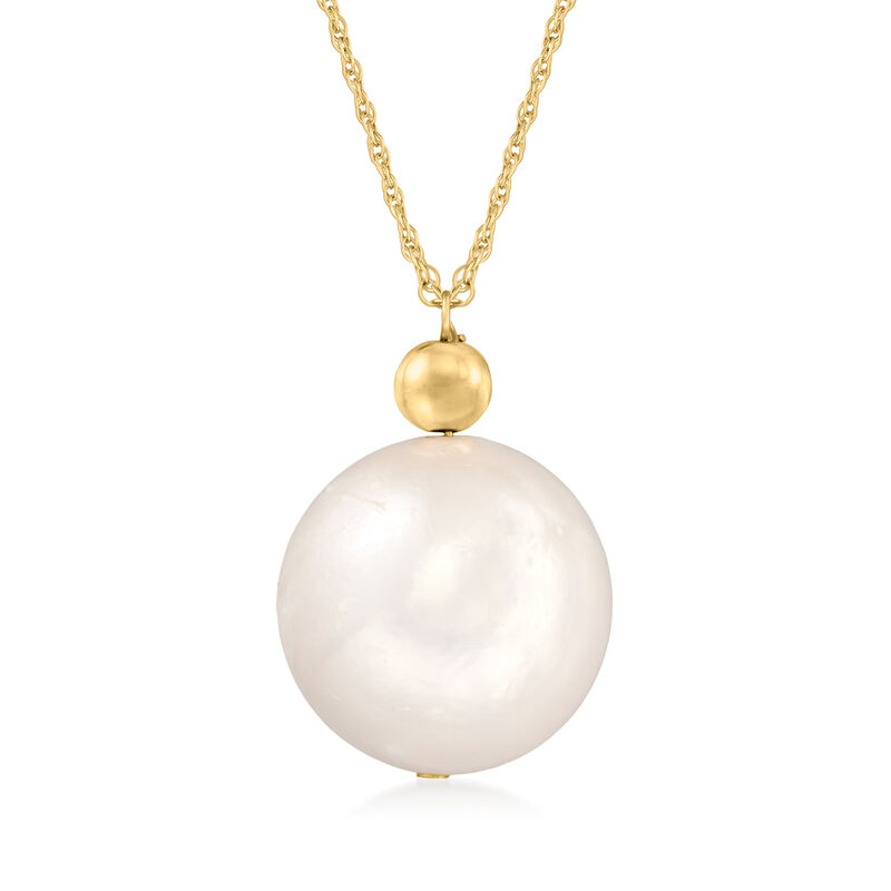 13-14mm Cultured Pearl Necklace in 14kt Yellow Gold image number 0