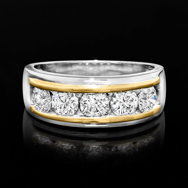 Men's 2.00 ct. t.w. Lab-Grown Diamond Ring in 14kt Two-Tone Gold image number 2