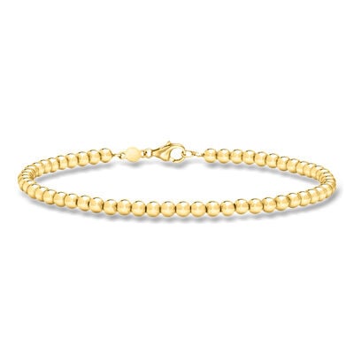 Italian 3mm 14kt Yellow Gold Bead Bracelet