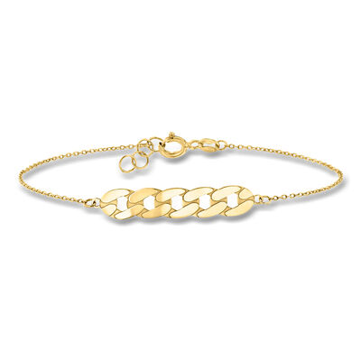 Italian 10kt Yellow Gold Curb-Link Centerpiece Bracelet