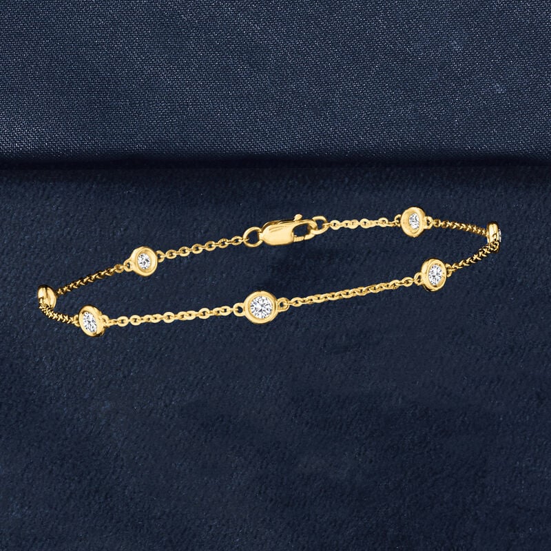 .50 ct. t.w. Diamond Station Bracelet in 14kt Yellow Gold image number 2