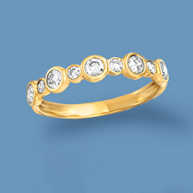 .50 ct. t.w. Bezel-Set Diamond Ring in 14kt Yellow Gold image number 3