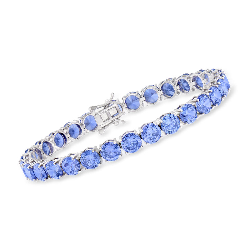20.00 ct. t.w. Simulated Tanzanite Tennis Bracelet in Sterling Silver image number 0