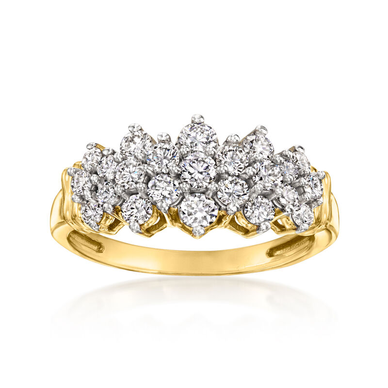 1.05 ct. t.w. Lab-Grown Diamond Cluster Ring in 18kt Gold Over Sterling image number 0