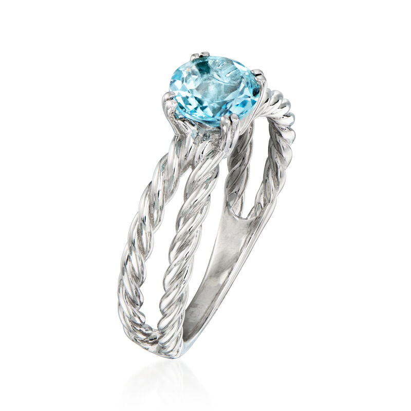 1.50 Carat Sky Blue Topaz Ring in Sterling Silver image number 2
