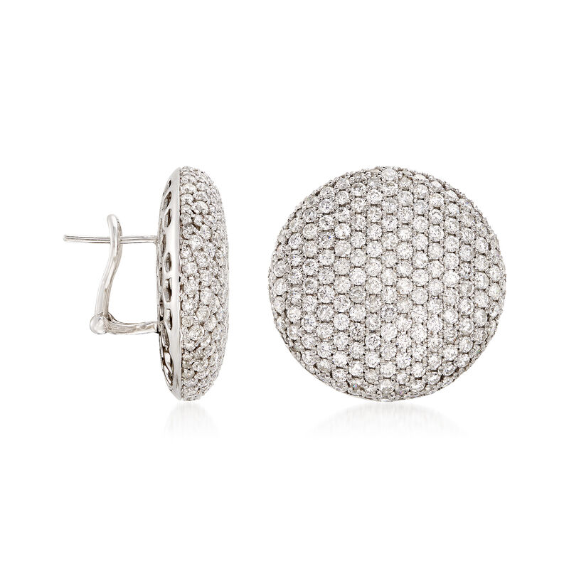 8.90 ct. t.w. Diamond Circle Earrings in 18kt White Gold image number 2