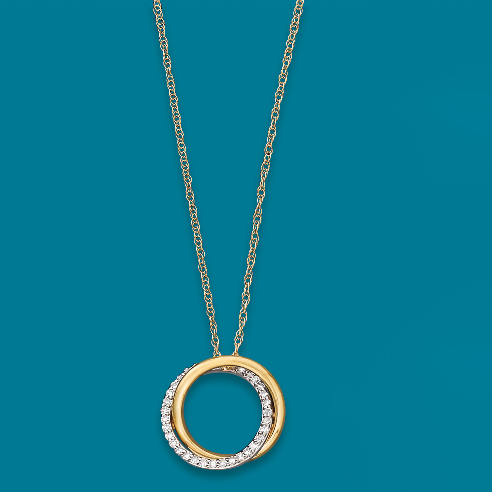20 ct. t.w. Diamond Interlocking Double-Circle Necklace in 20 ct. t.w. Diamond Interlocking Double-Circle Necklace in