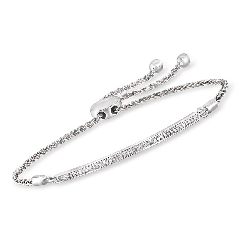 .15 ct. t.w. Diamond Bar Bolo Bracelet in Sterling Silver image number 0
