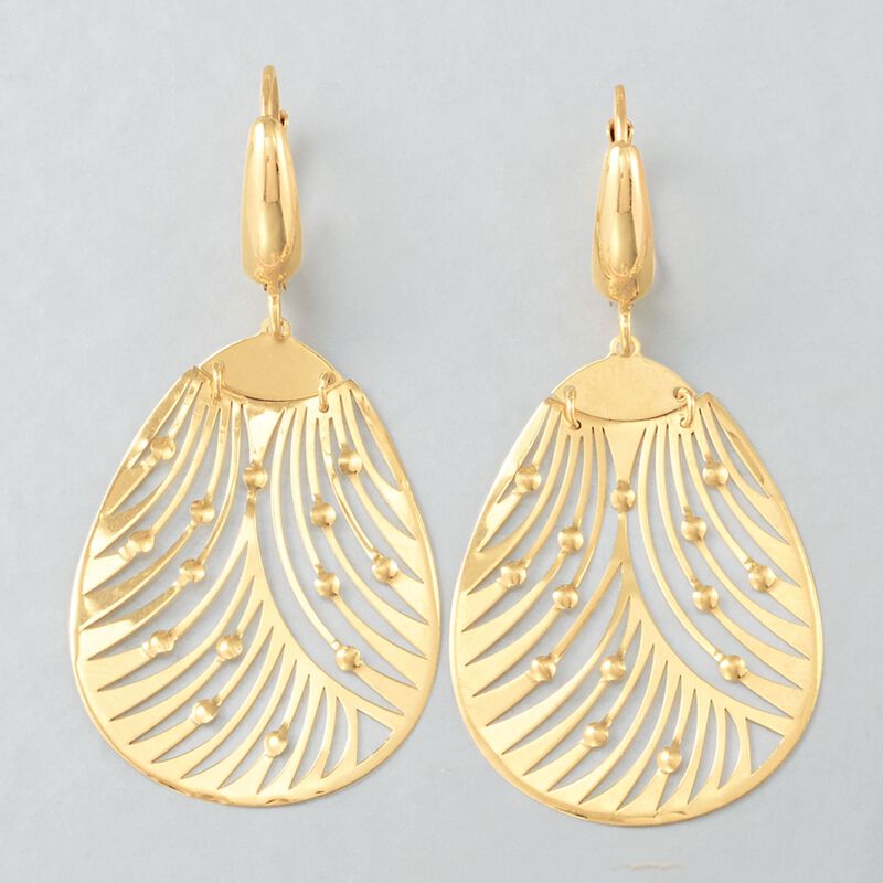 Italian 18kt Yellow Gold Openwork Drop Earrings image number 2