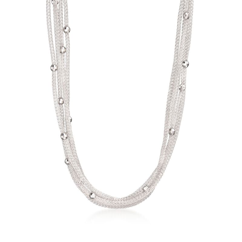 Italian Sterling Silver Multi-Strand Mesh Necklace image number 0