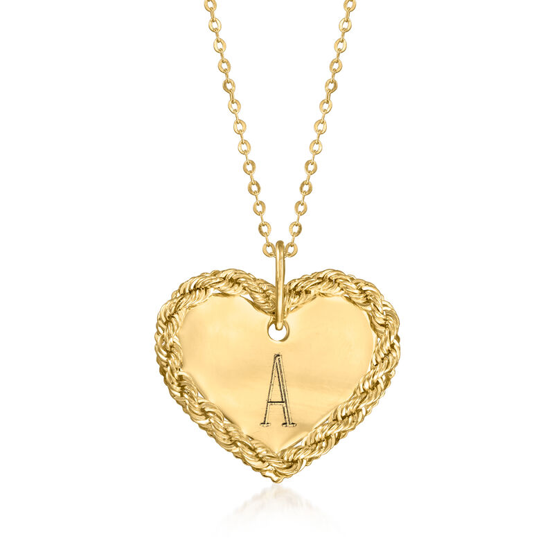 Italian 14kt Yellow Gold Personalized Heart Necklace