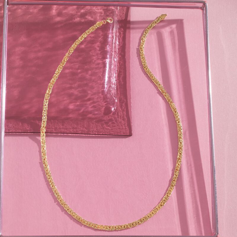 4mm 14kt Yellow Gold Byzantine Necklace image number 5