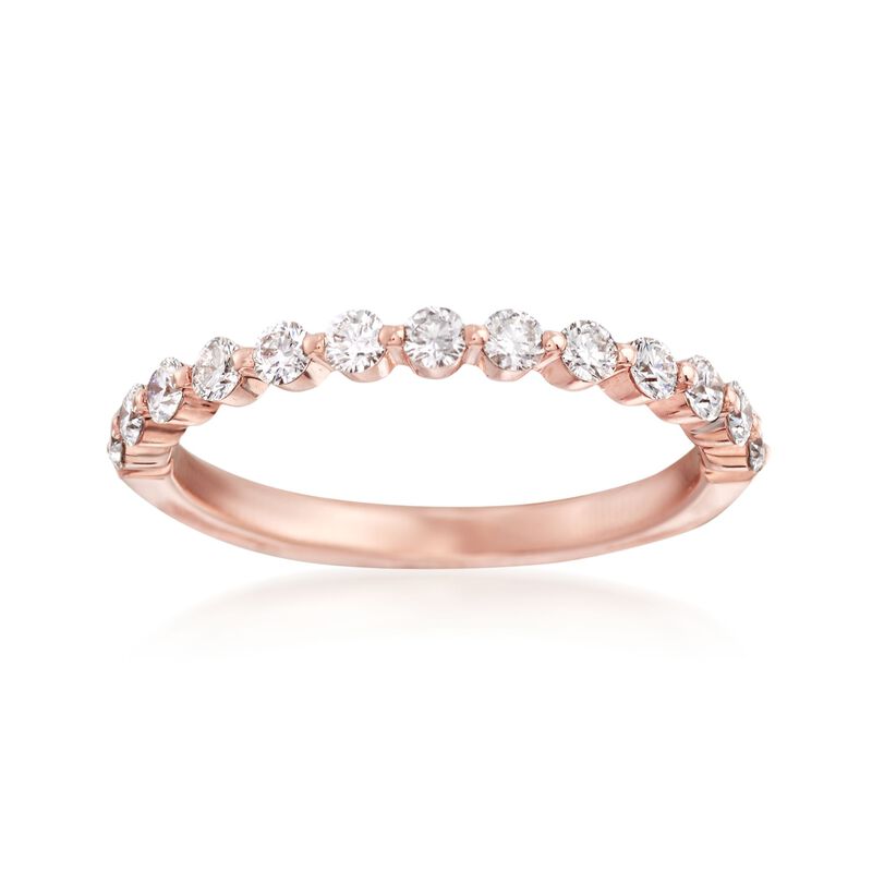 Henri Daussi .50 ct. t.w. Diamond Wedding Ring in 18kt Rose Gold image number 0