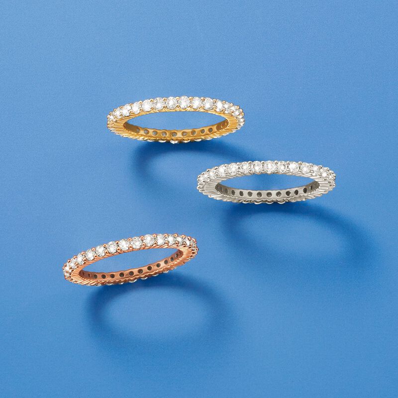 1.00 ct. t.w. Diamond Eternity Band in 14kt Rose Gold image number 4