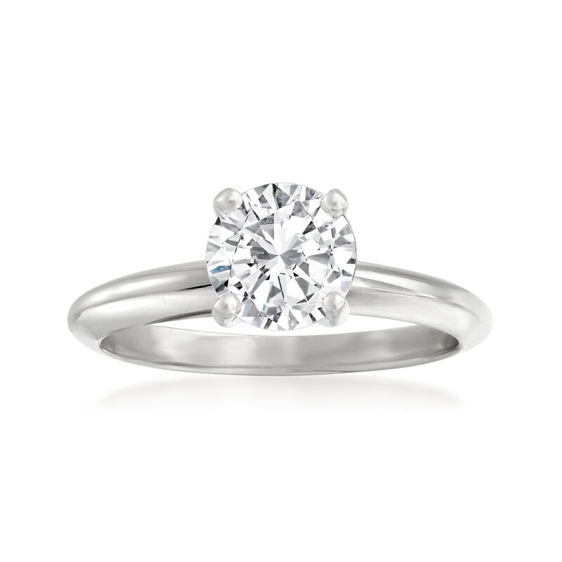 1.29 Carat Certified Diamond Solitaire Ring in 14kt White Gold image number 0