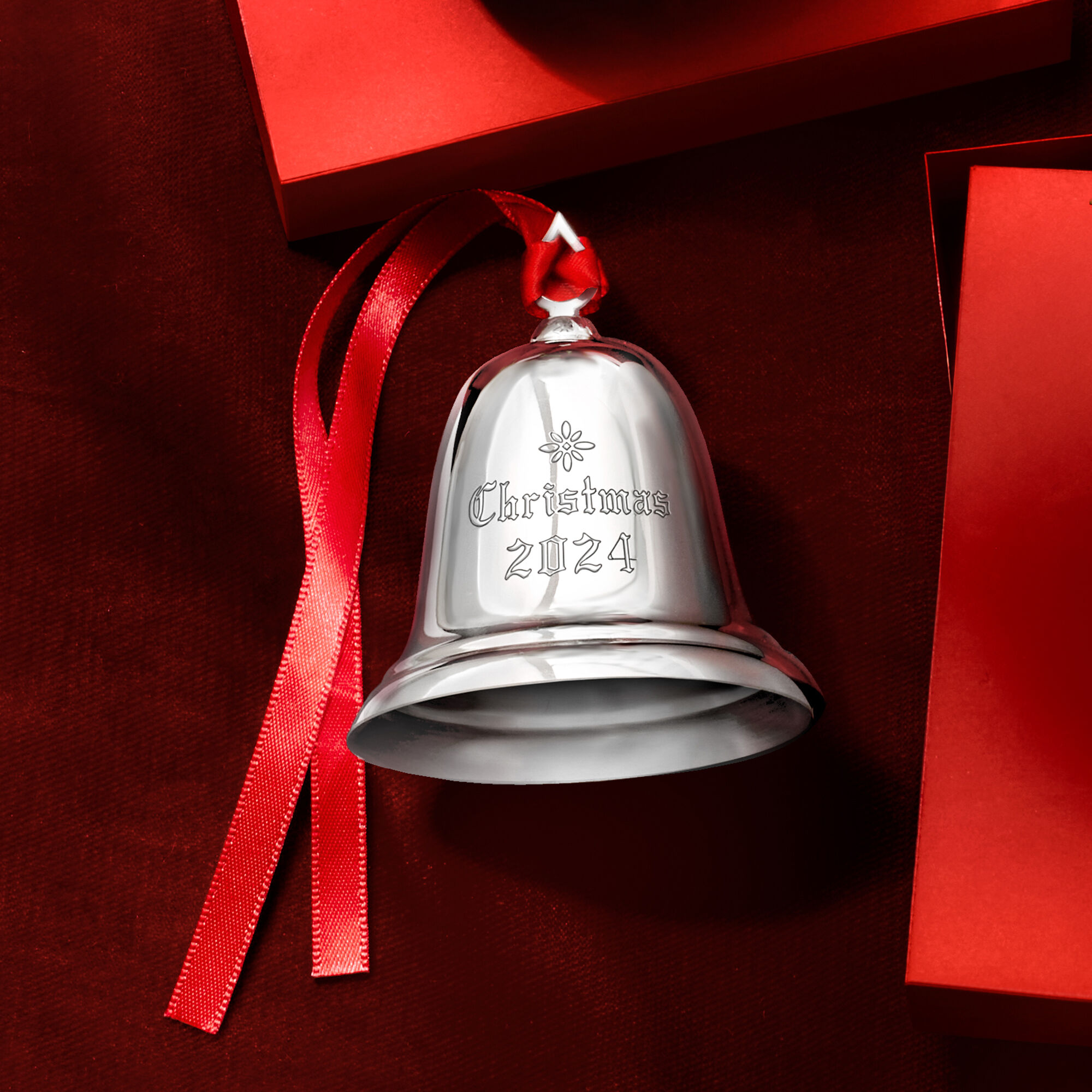 Sterling silver bell ornament hot sale