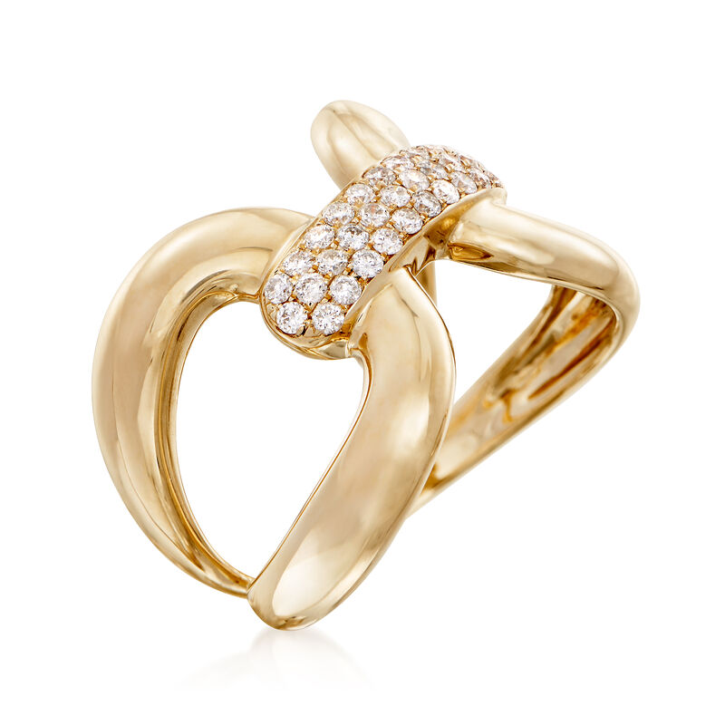 .34 ct. t.w. Diamond Horsebit Ring in 14kt Yellow Gold image number 2