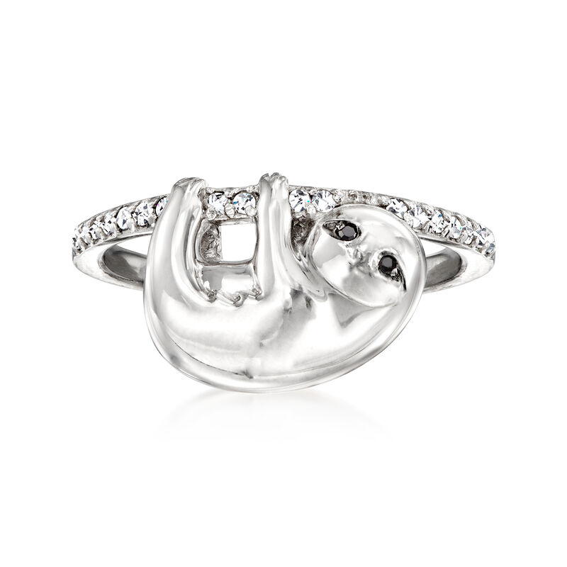 .13 ct. t.w. Black and White Diamond Sloth Ring in Sterling Silver image number 0