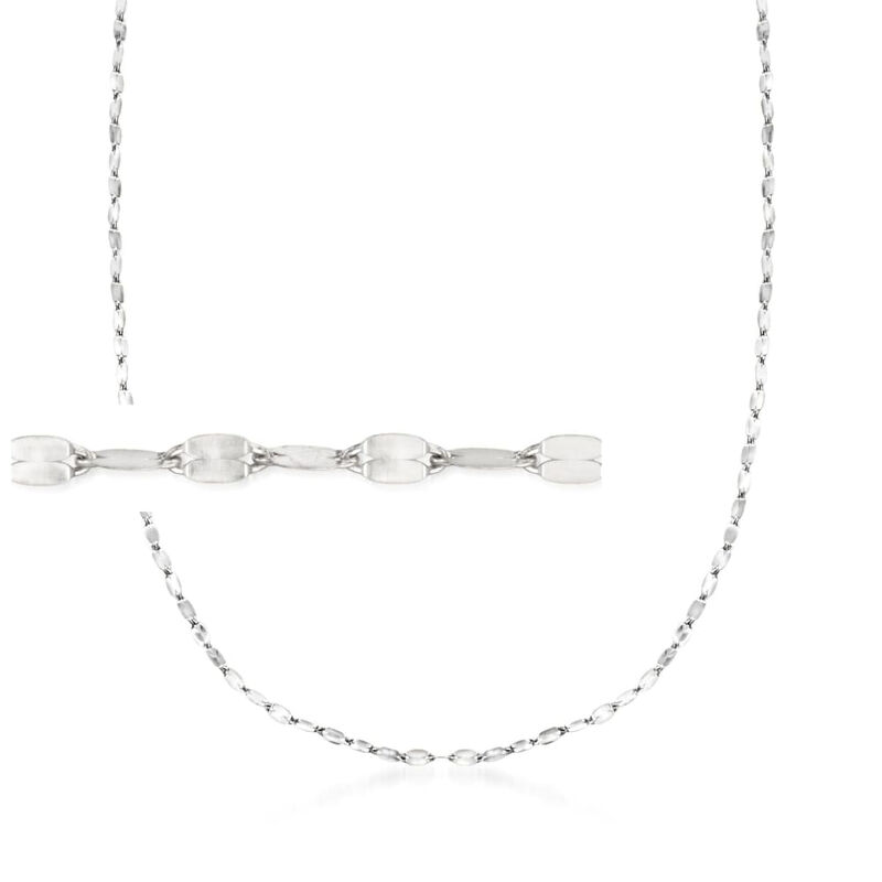 Italian 1.5mm 14kt White Gold Adjustable Slider Lumachina Chain. 22&quot; image number 0