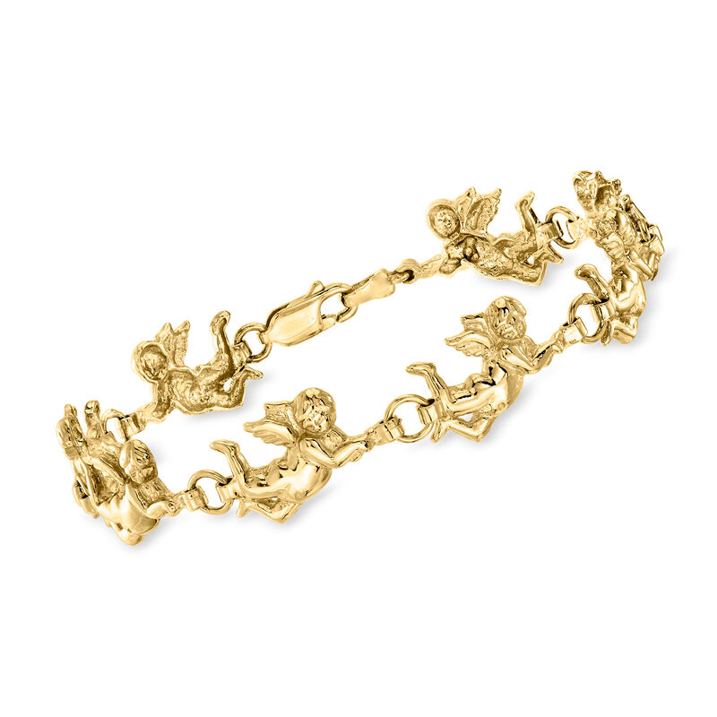 C. 1990 Vintage 14kt Yellow Gold Cherub Bracelet image number 0