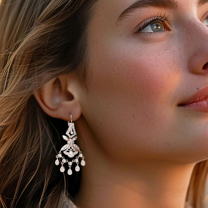C. 1990 Vintage 2.00 ct. t.w. Diamond Chandelier Earrings in 18kt White Gold  image number 1