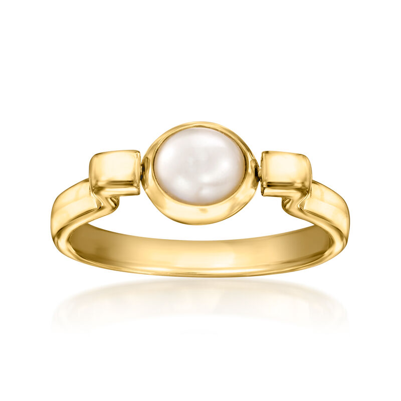 6mm White and Black Cultured Pearl Reversible Ring in 18kt Gold Over Sterling image number 0