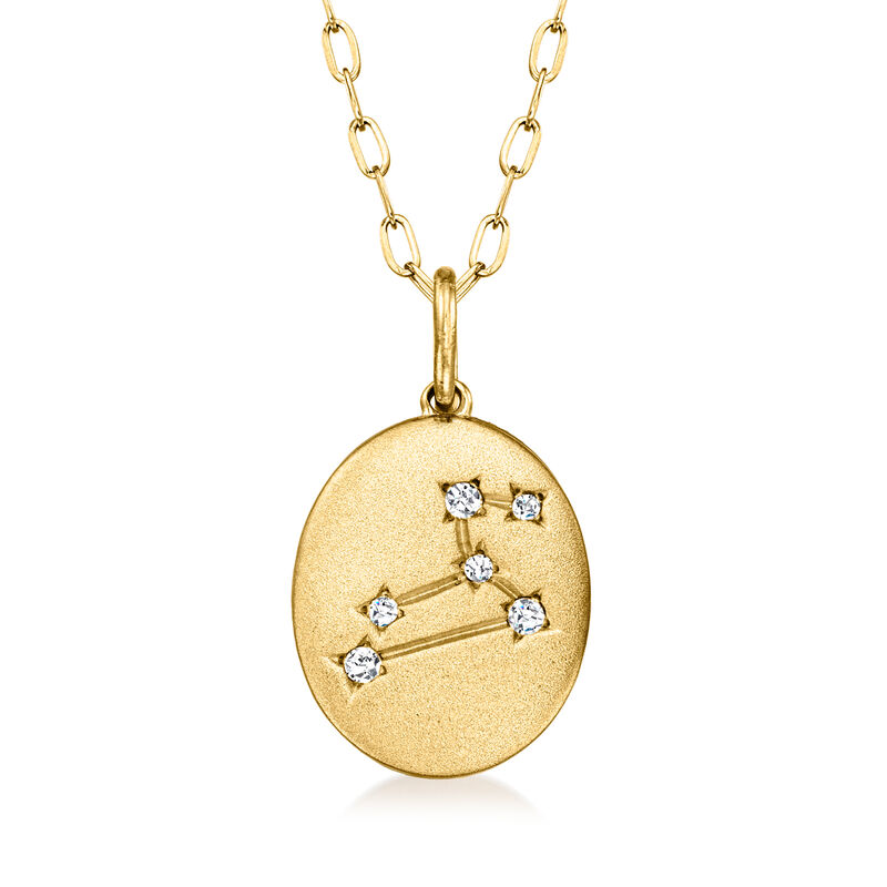 Leo - Diamond Zodiac Constellation Pendant Necklace in 18kt Gold Over Sterling. 18&quot;  image number 0