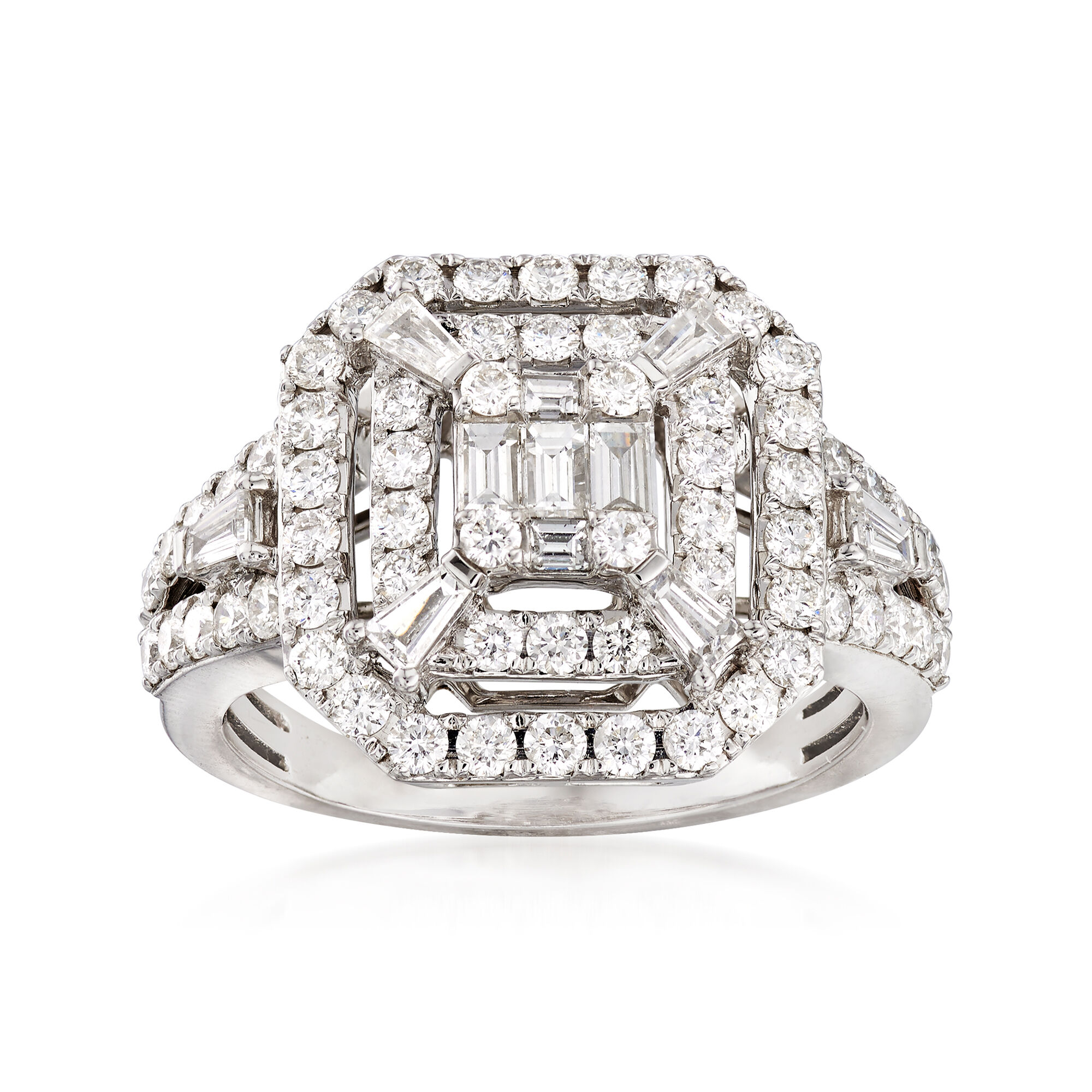 C. 2005 Vintage 1.45 ct. t.w. Diamond Square-Top Ring in