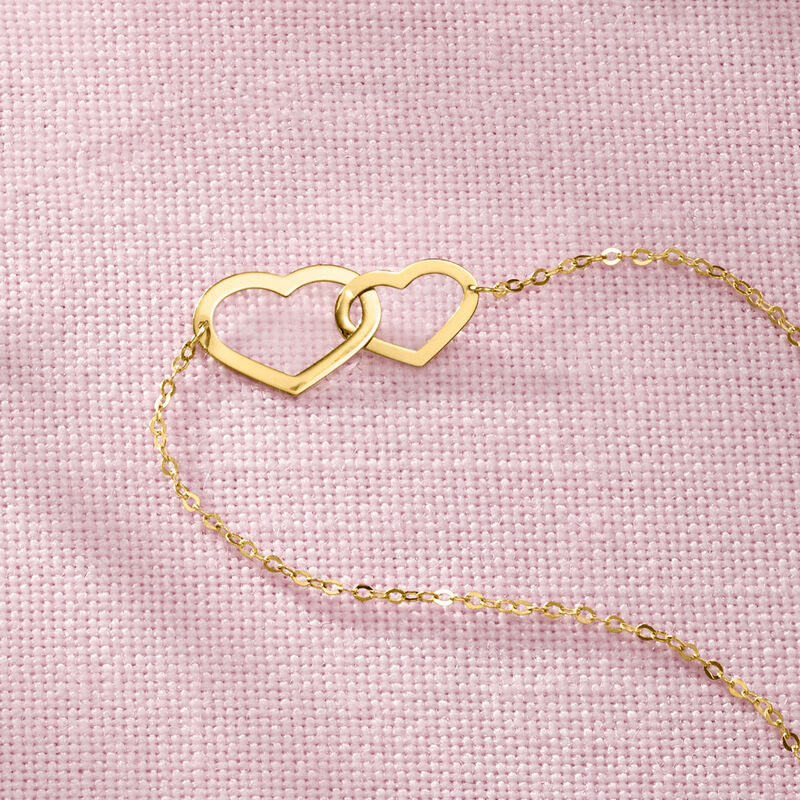 Italian 10kt Yellow Gold Infinity Heart Bracelet image number 2