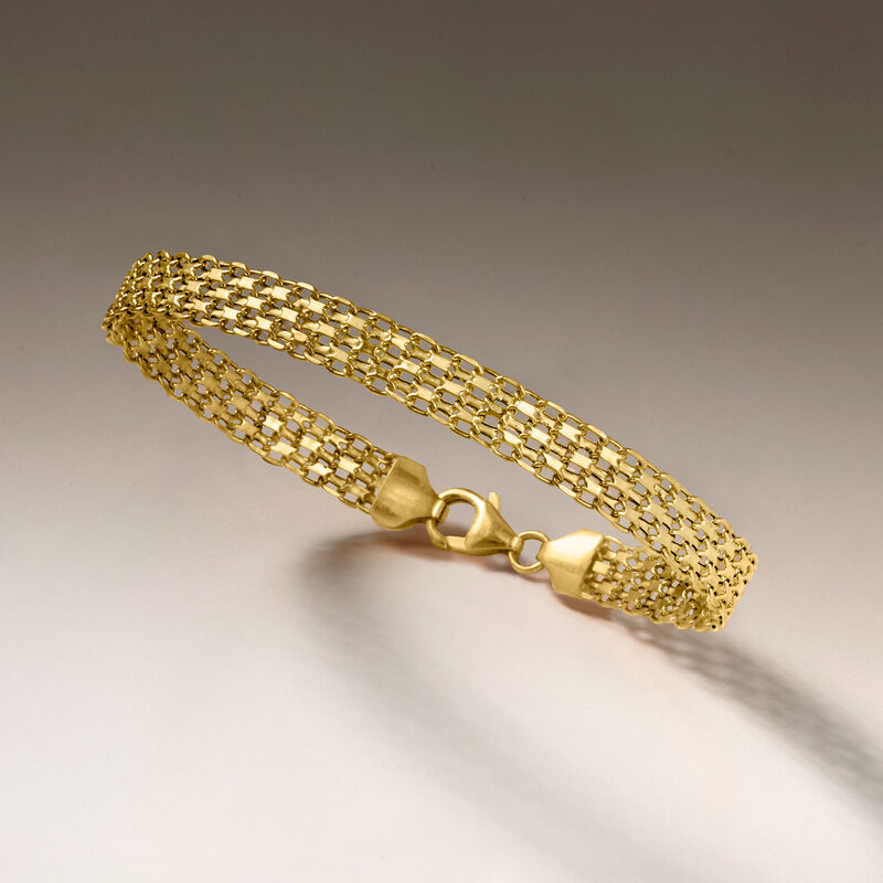 Italian 18kt Yellow Gold Bismark-Link Bracelet image number 4