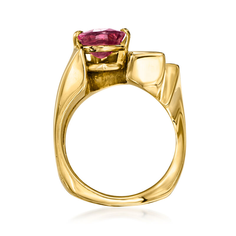 C. 1980 Vintage 2.70 Carat Rhodolite Garnet Ring in 14kt Yellow Gold image number 3
