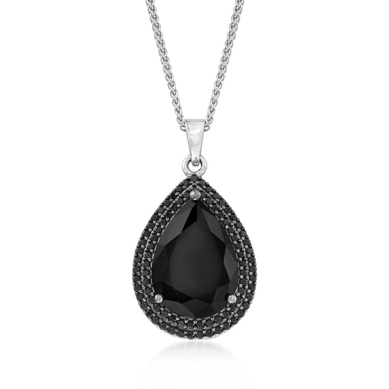 5.20 ct. t.w. Black Spinel Pendant Necklace in Sterling Silver image number 0