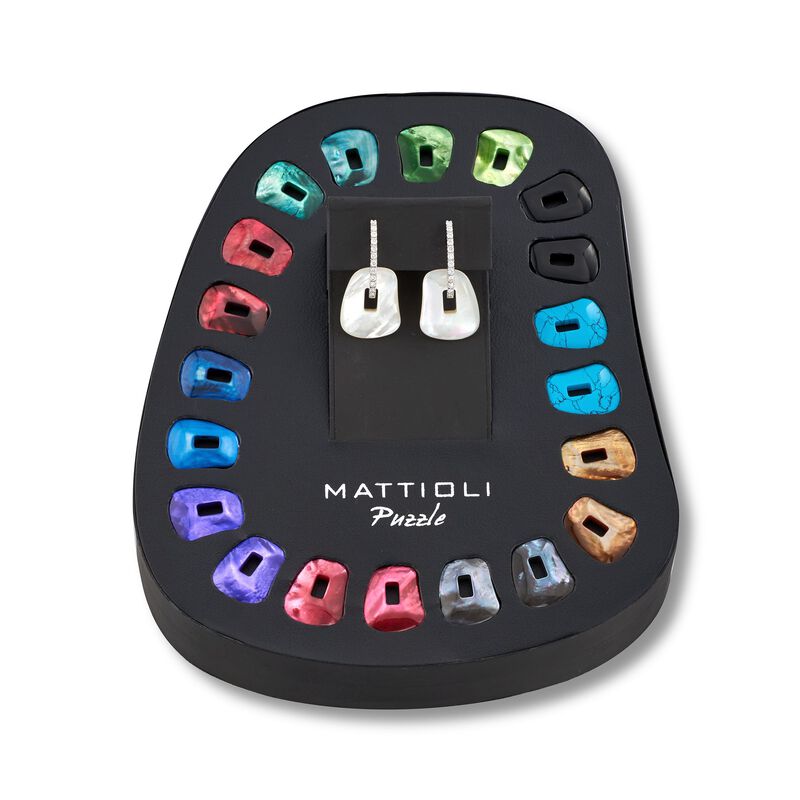 Mattioli &quot;Puzzle&quot; .34 ct. t.w. Diamond Earrings in 18kt White Gold with Eleven Interchangeable Drops  image number 0